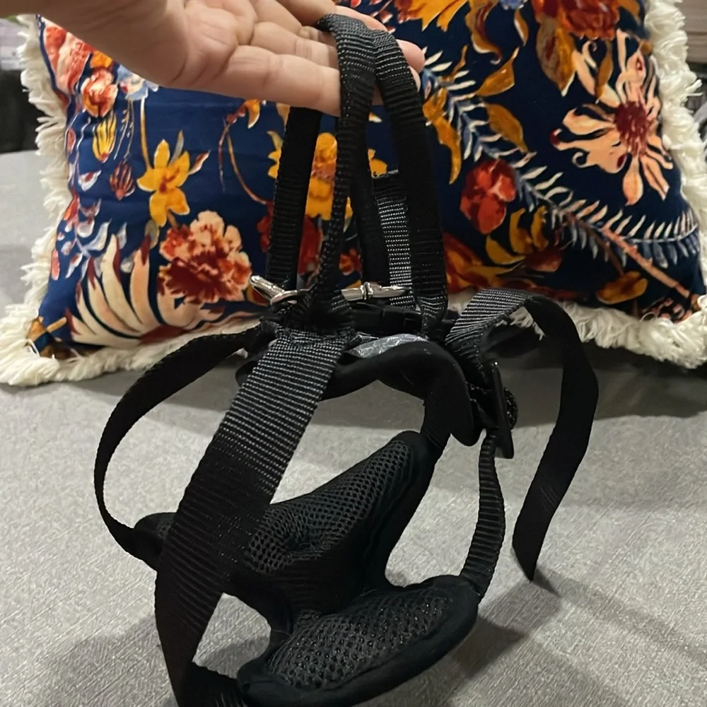 Top paw Black and Gray Harness Travel Harness with handles